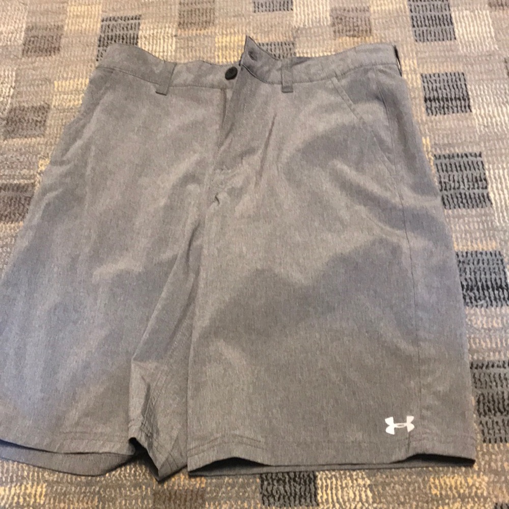 Boys under armor size 18 gray walking shorts. I have lots of boys shorts posted